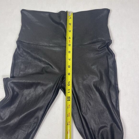 Spanx By Sara Blakely Faux Leather Slim Nylon Leggings Women’s Size L Shapewear - Picture 11 of 12